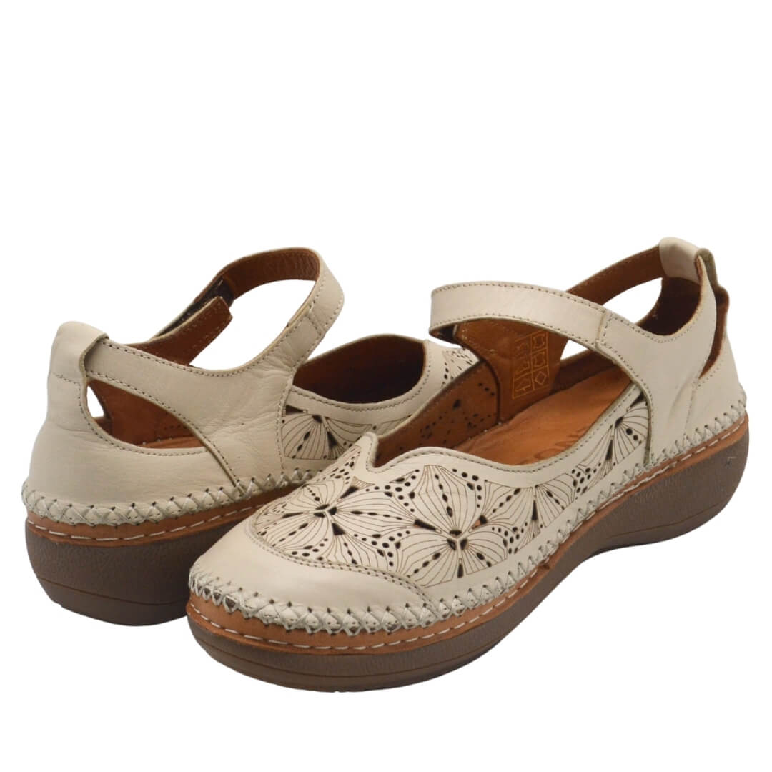 Kadın Comfort Deri Sandalet Bej 25190244Y