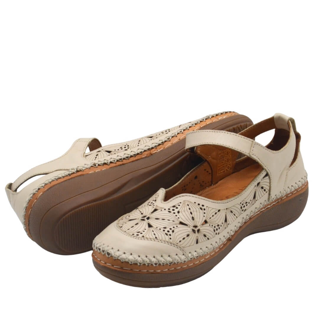 Kadın Comfort Deri Sandalet Bej 25190244Y