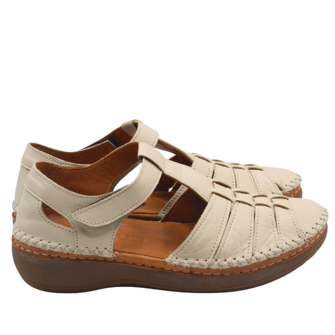 Kadın Comfort Deri Sandalet Bej 25190247Y