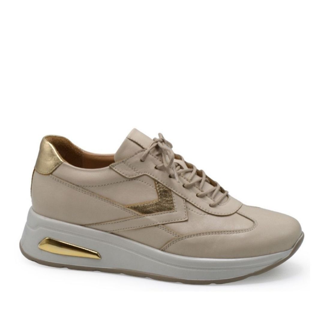 Kadın Airflow Deri Sneakers Bej 2216653Y - Thumbnail