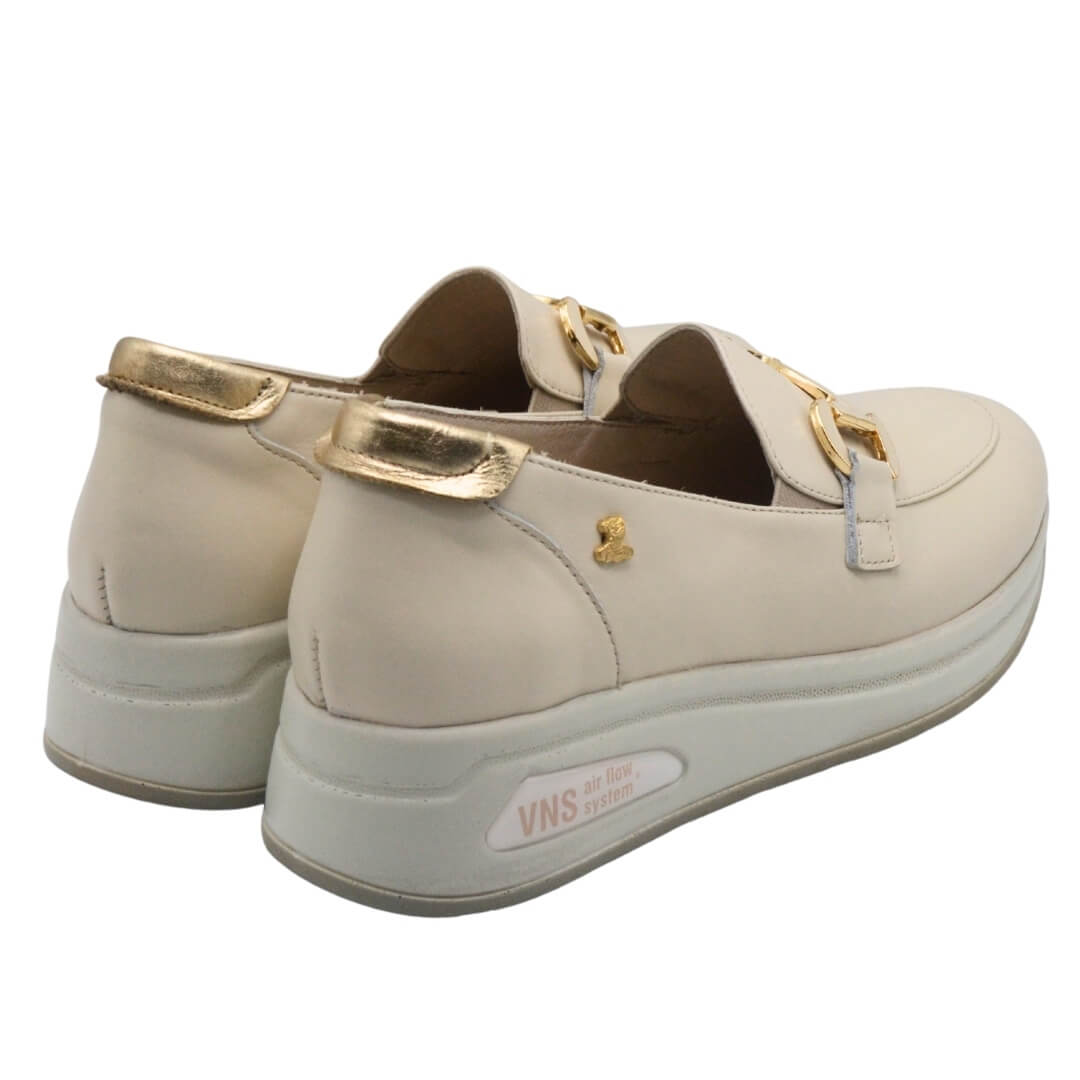 Kadın Airflow Gold Tokalı Deri Loafer Bej 2216647Y - Thumbnail