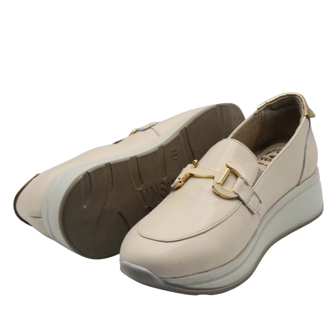 Kadın Airflow Gold Tokalı Deri Loafer Bej 2216647Y - Thumbnail