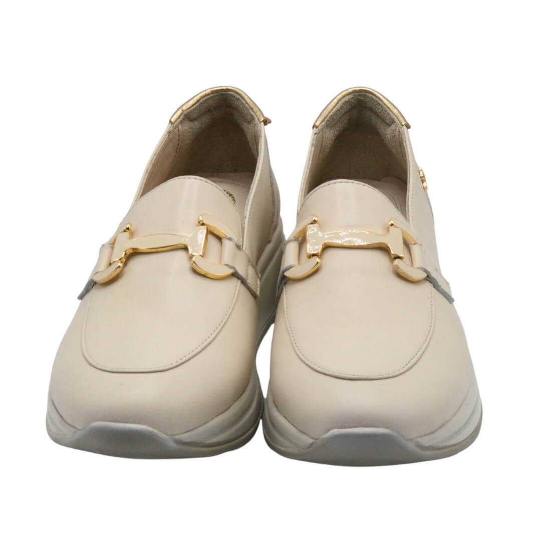 Kadın Airflow Gold Tokalı Deri Loafer Bej 2216647Y - Thumbnail