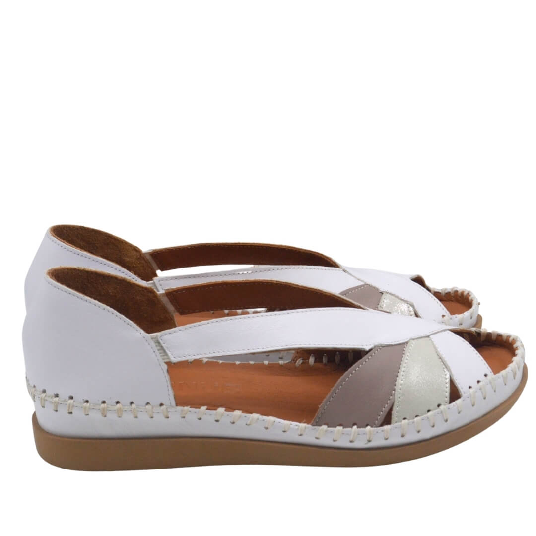 Kadın Comfort Deri Sandalet Beyaz 25033542Y