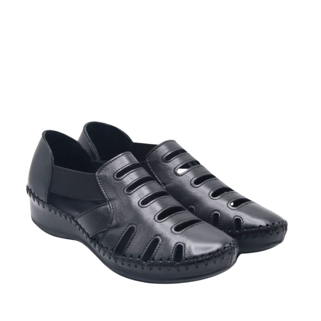 Kadın Comfort Deri Sandalet Siyah 18791395