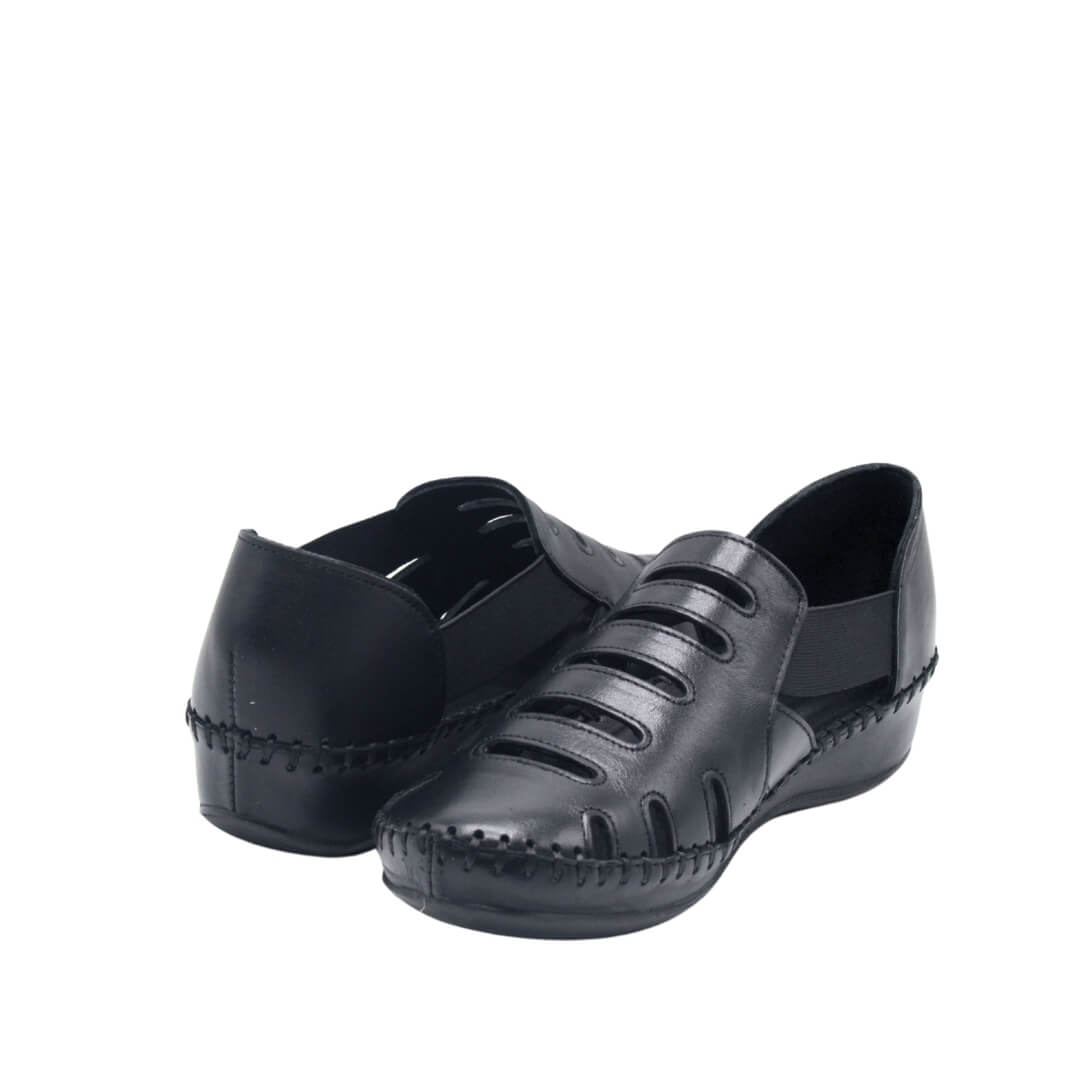 Kadın Comfort Deri Sandalet Siyah 18791395