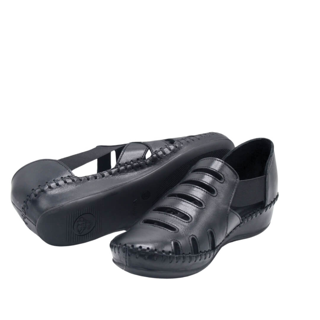 Kadın Comfort Deri Sandalet Siyah 18791395