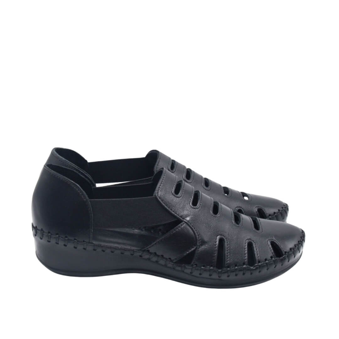 Kadın Comfort Deri Sandalet Siyah 18791395