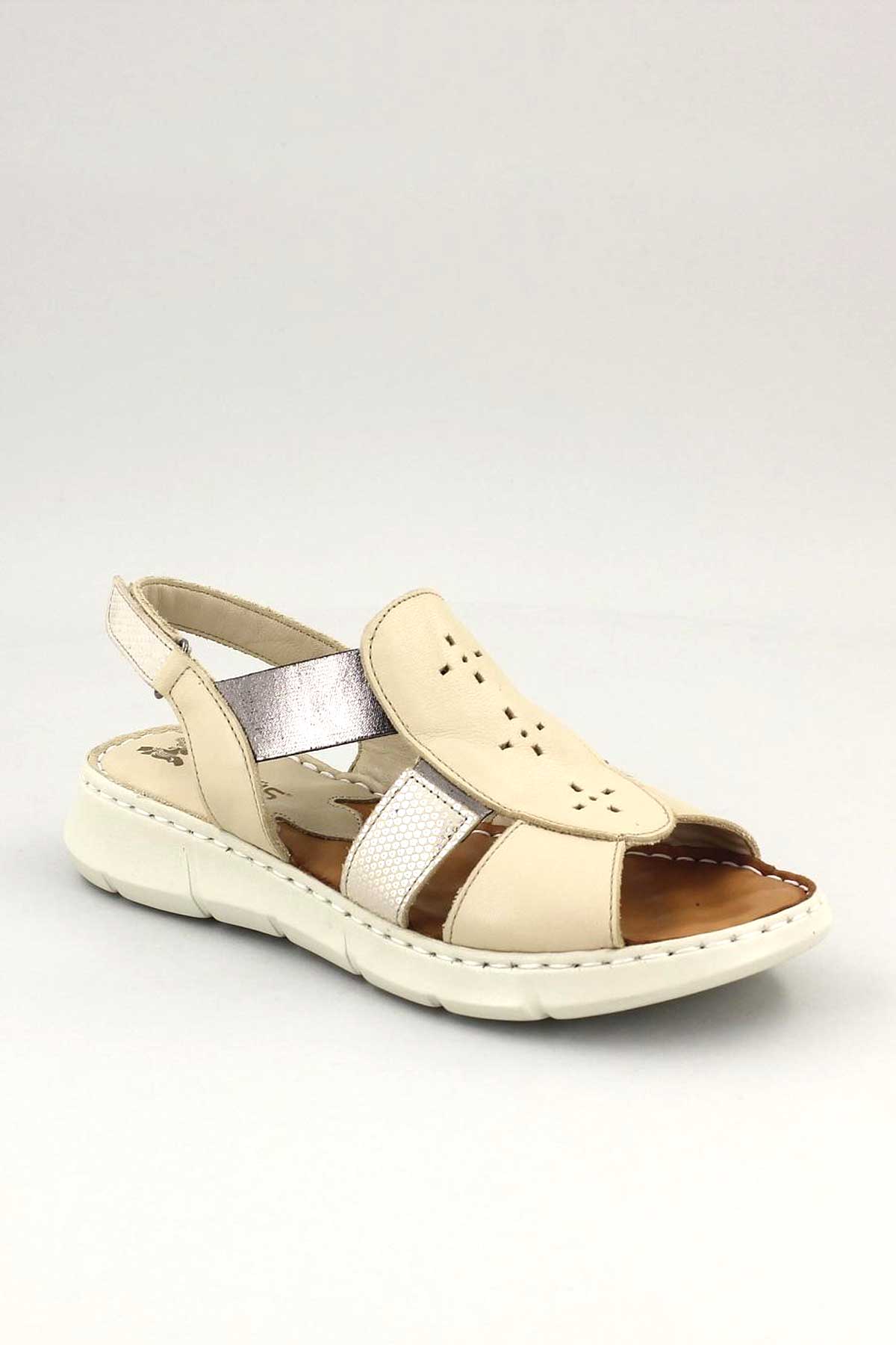 Venüs - Kadın Comfort Deri Sandalet Bej 2094108Y Venüs - Kadın Comfort Deri Sandalet Bej 2094108Y