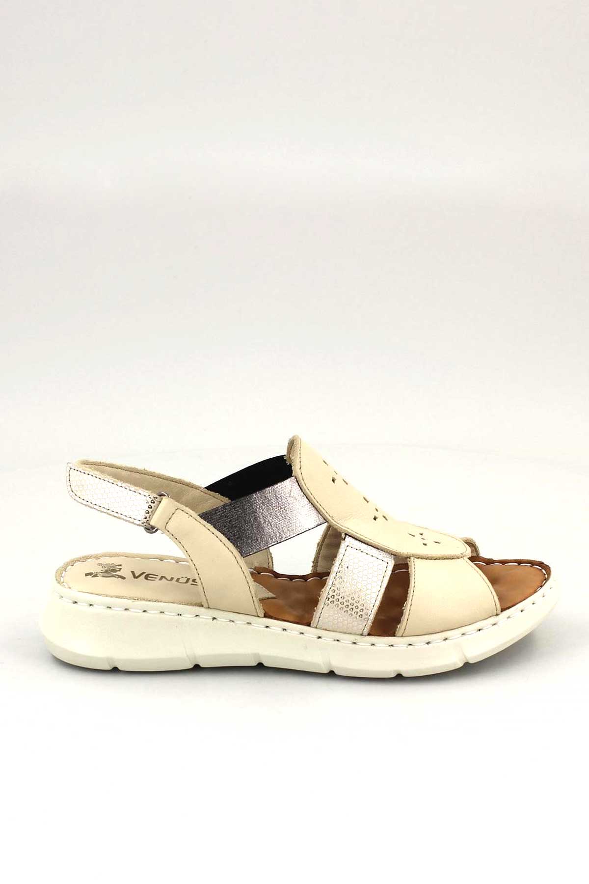 Venüs - Kadın Comfort Deri Sandalet Bej 2094108Y Venüs - Kadın Comfort Deri Sandalet Bej 2094108Y