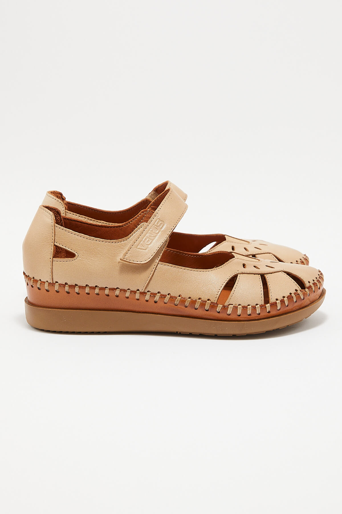 Kadın Comfort Deri Sandalet Bej 22793524