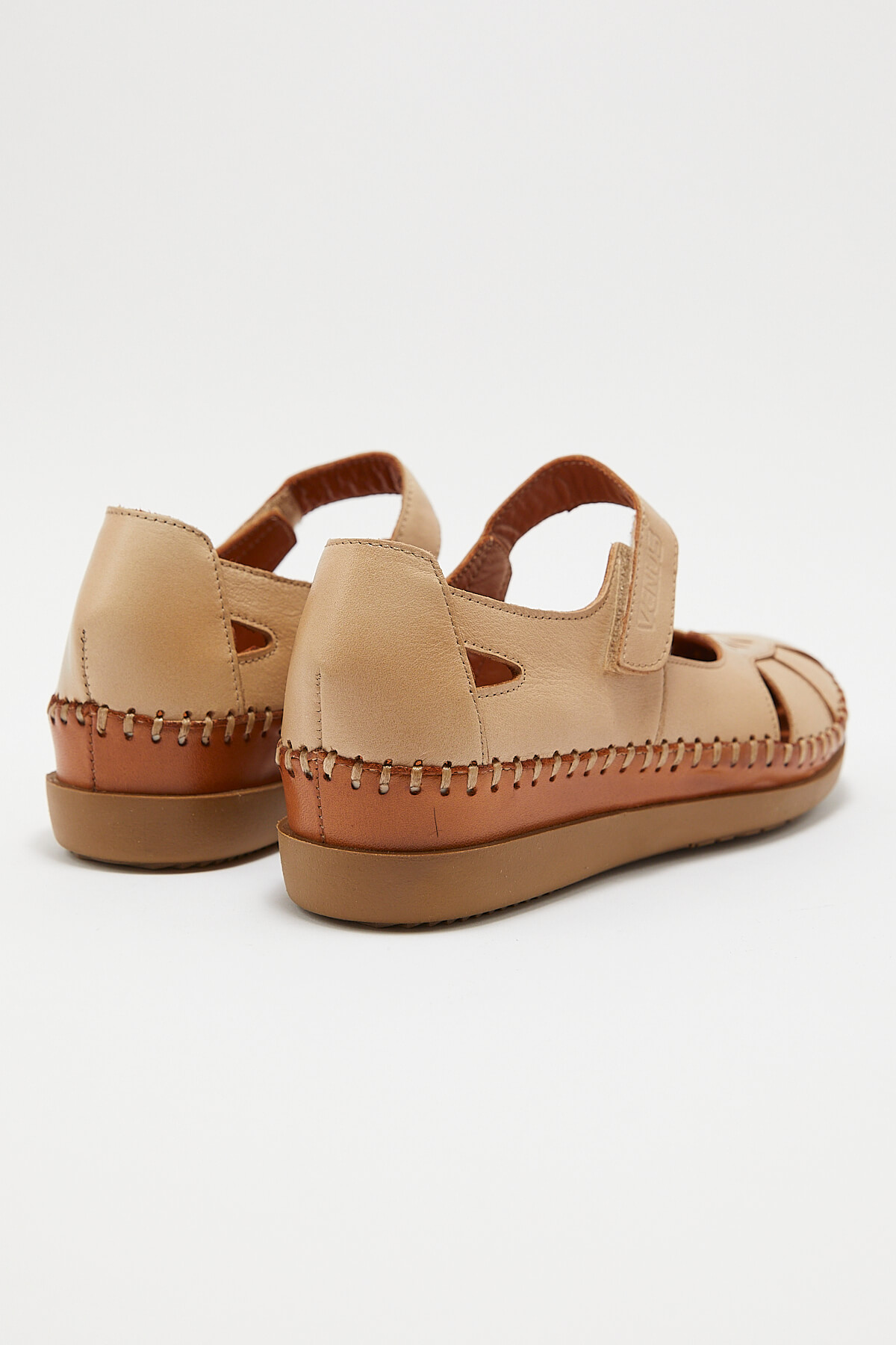 Kadın Comfort Deri Sandalet Bej 22793524