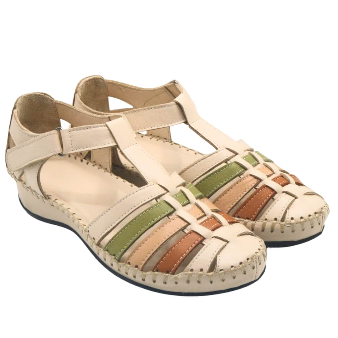 Kadın Comfort Deri Sandalet Bej 23033319Y 