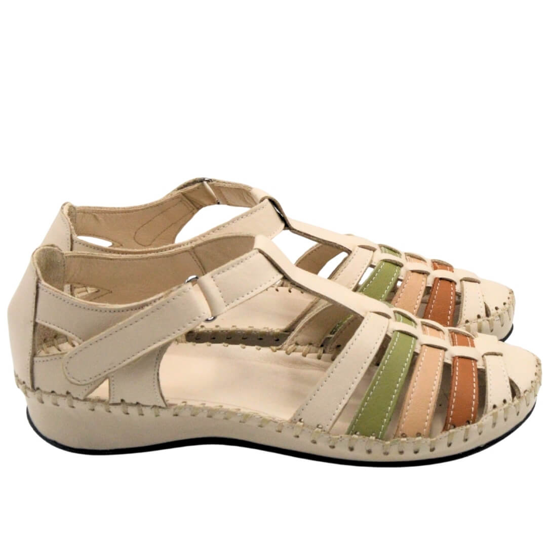Kadın Comfort Deri Sandalet Bej 23033319Y 
