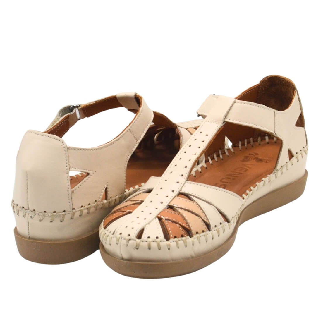 Kadın Comfort Deri Sandalet Bej 25033540Y