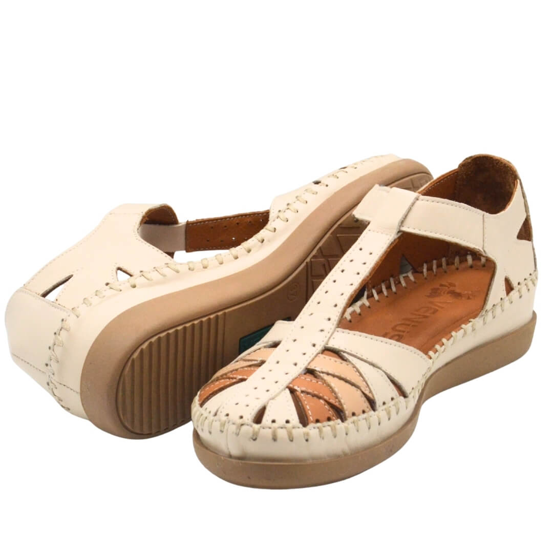 Kadın Comfort Deri Sandalet Bej 25033540Y