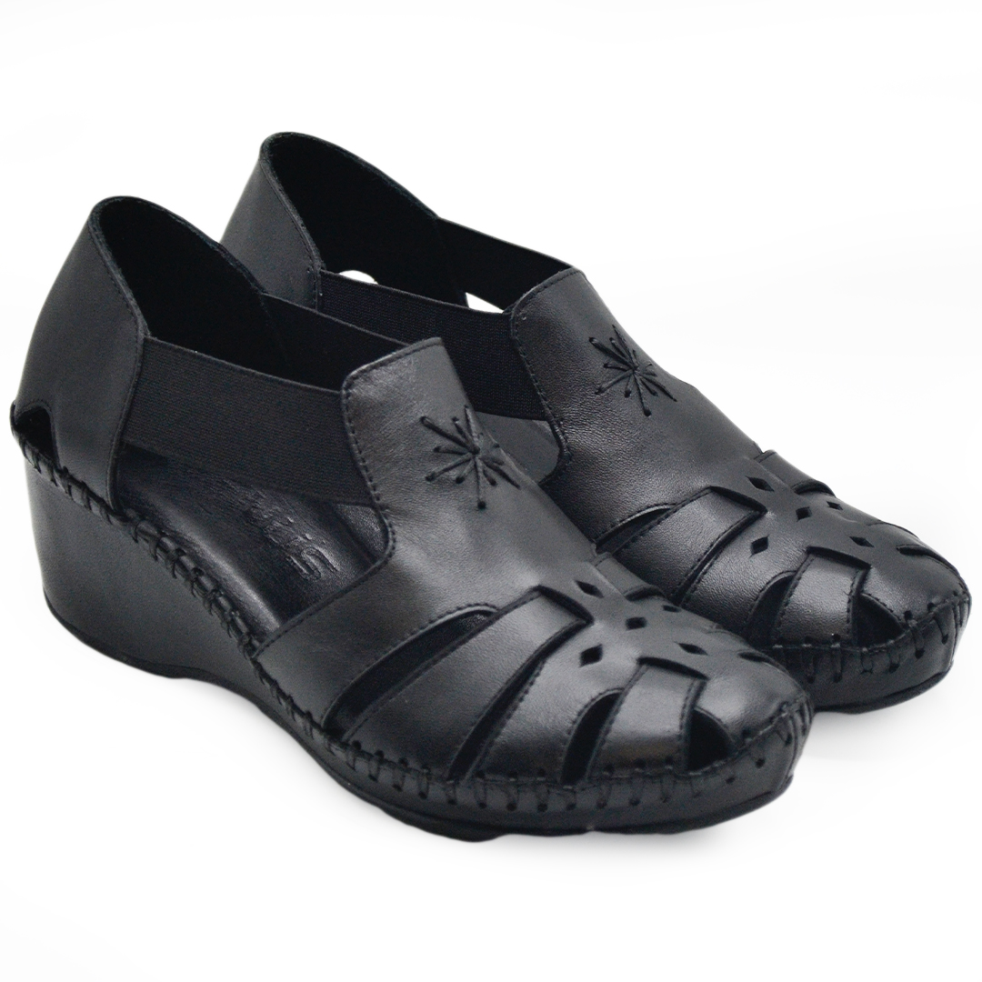 Kadın Comfort Deri Sandalet Siyah 18793056