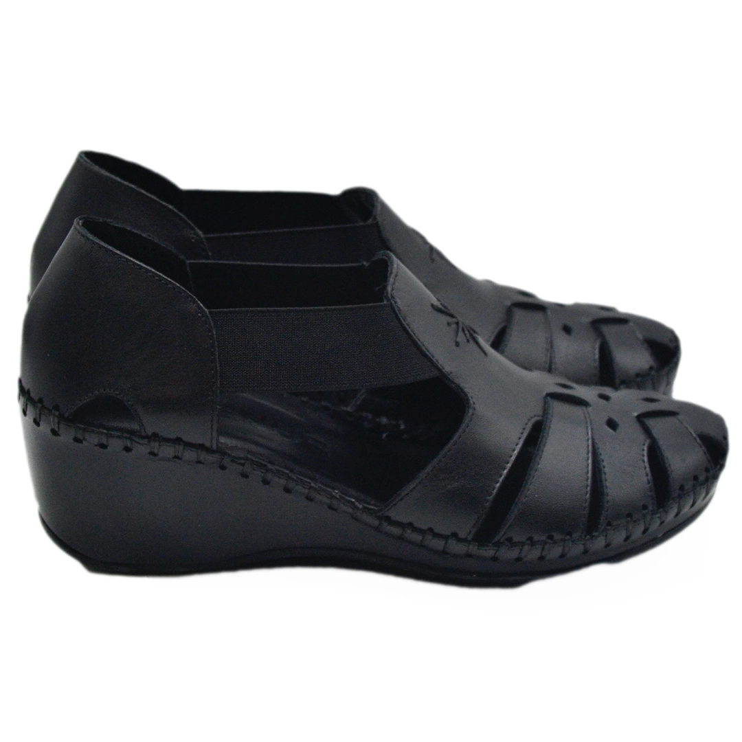 Kadın Comfort Deri Sandalet Siyah 18793056
