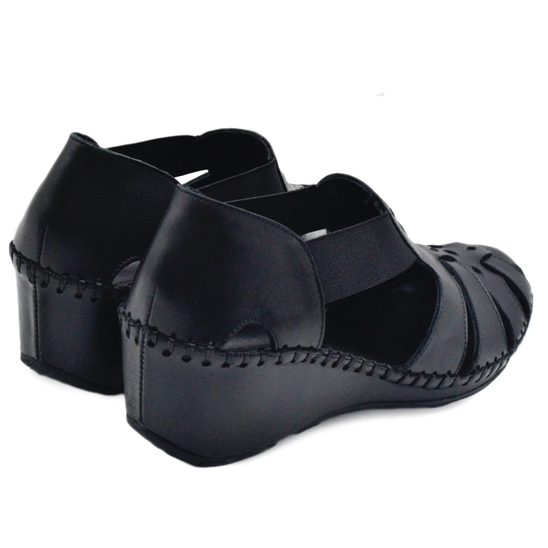 Kadın Comfort Deri Sandalet Siyah 18793056