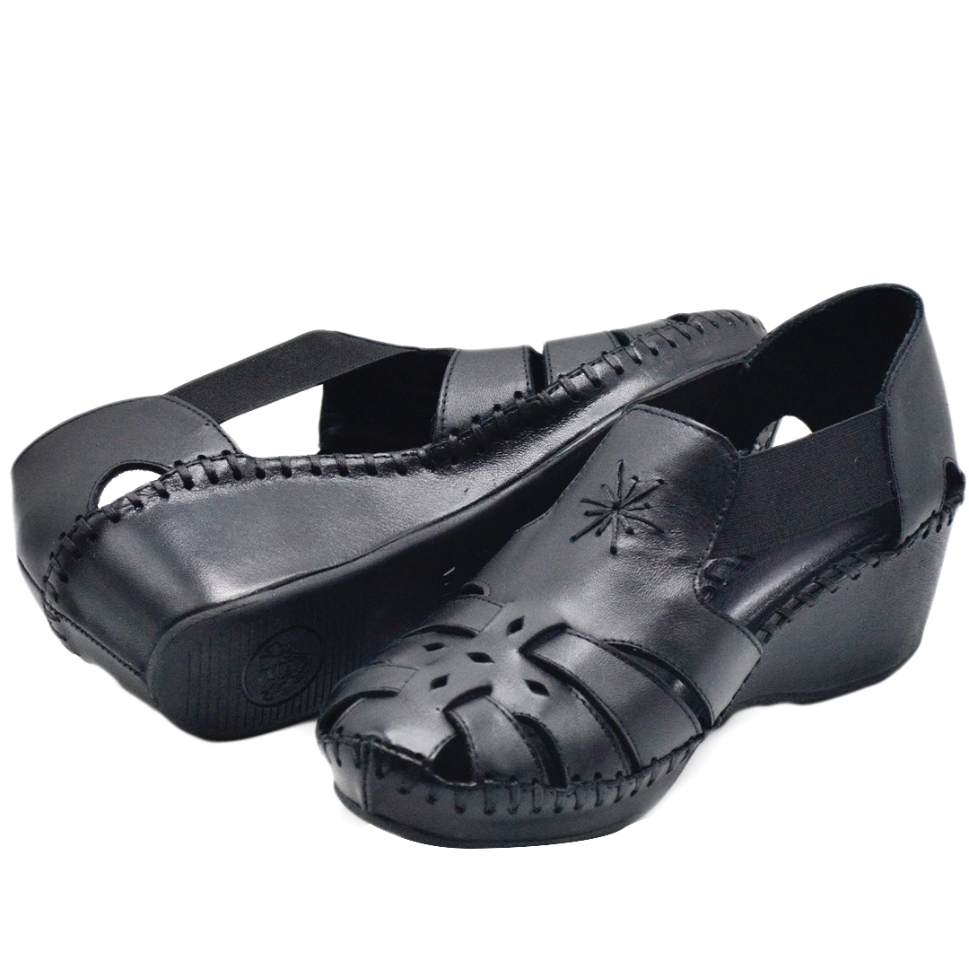 Kadın Comfort Deri Sandalet Siyah 18793056