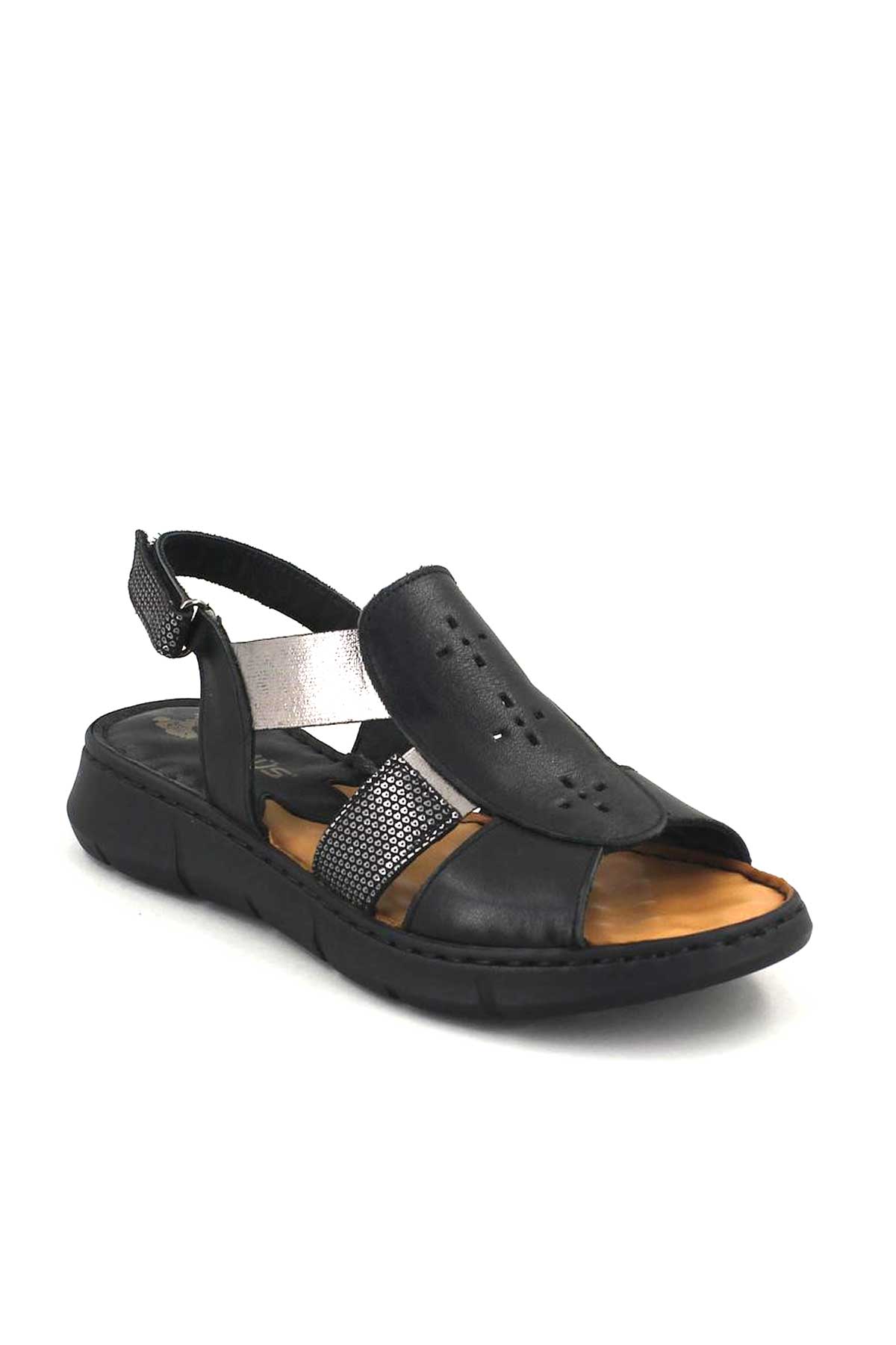 Venüs - Kadın Comfort Deri Sandalet Siyah 2094108Y Venüs - Kadın Comfort Deri Sandalet Siyah 2094108Y