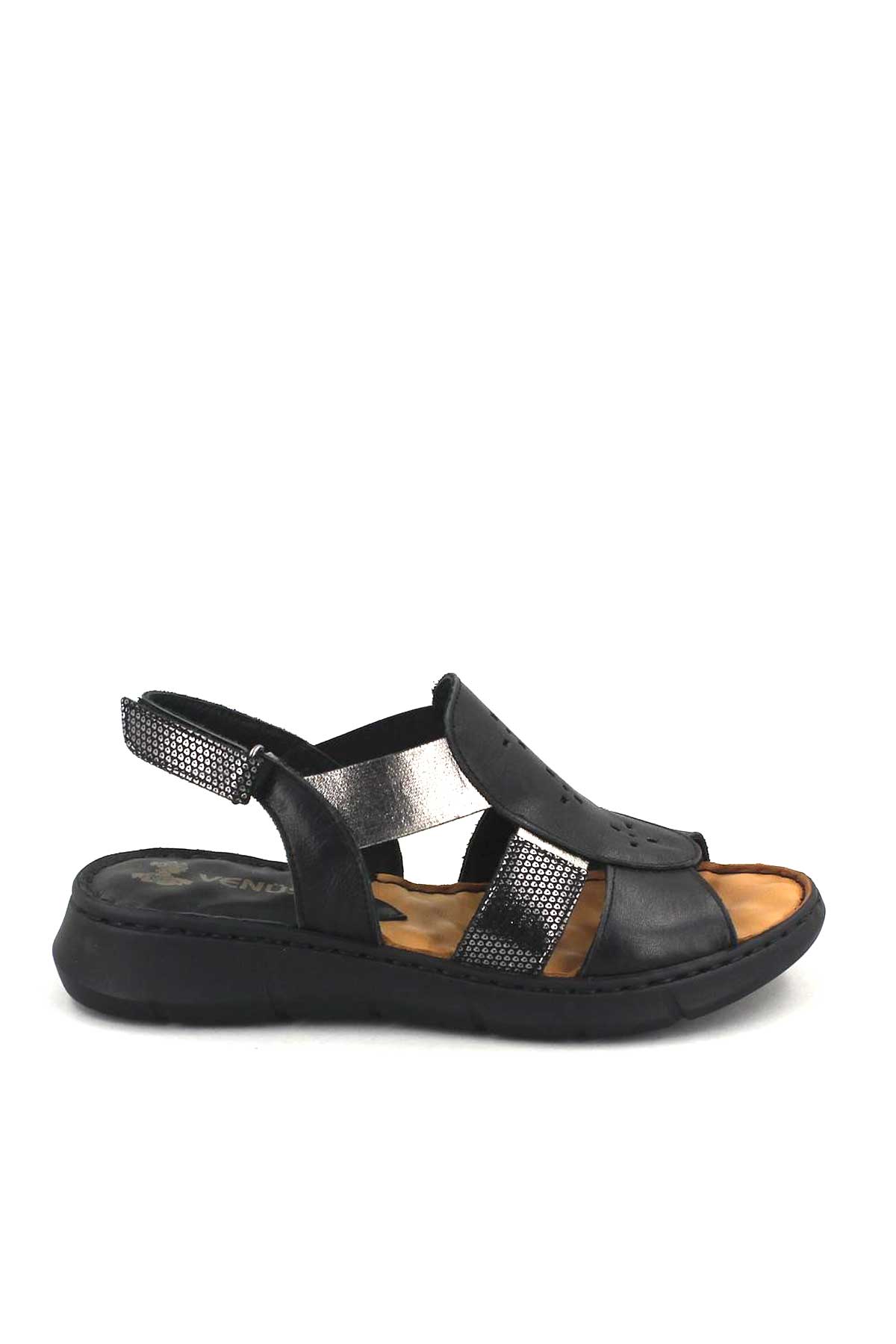Venüs - Kadın Comfort Deri Sandalet Siyah 2094108Y Venüs - Kadın Comfort Deri Sandalet Siyah 2094108Y