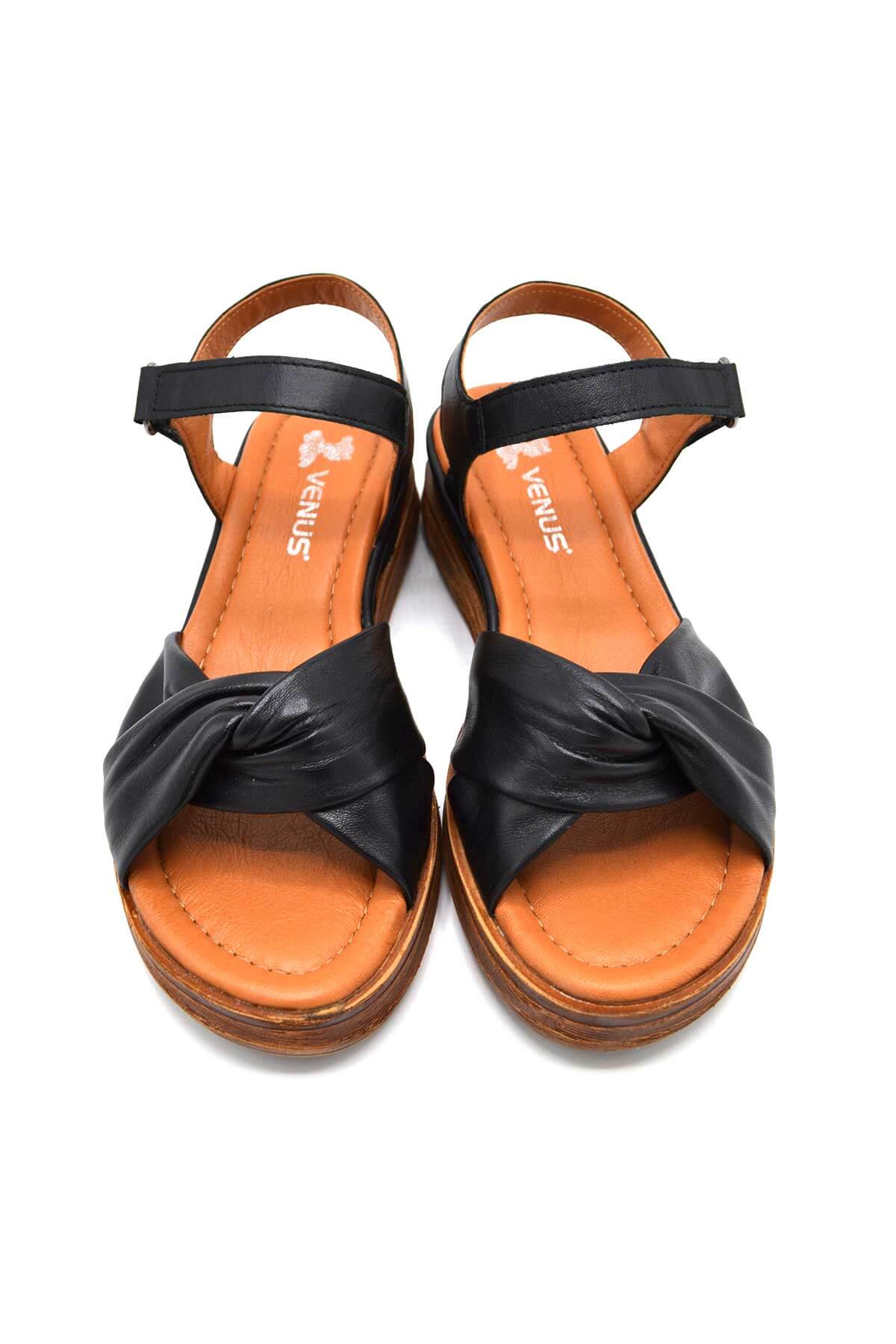Kadın Comfort Deri Sandalet Siyah 2216403Y