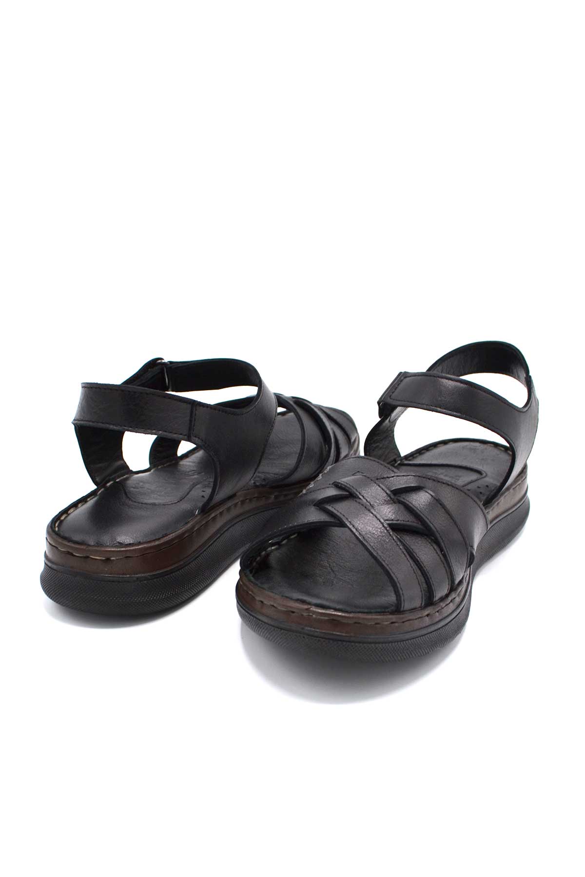 Kadın Comfort Deri Sandalet Siyah 22981709