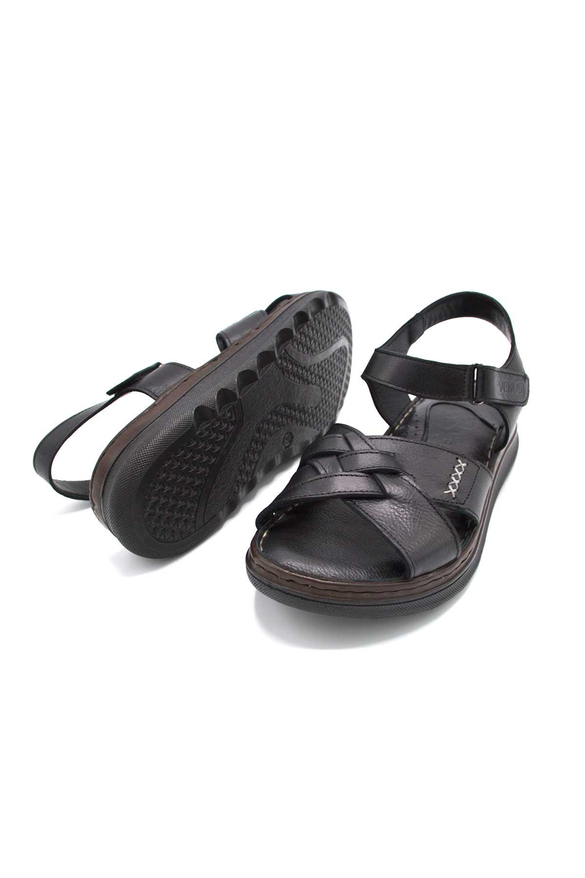 Kadın Comfort Deri Sandalet Siyah 22981709