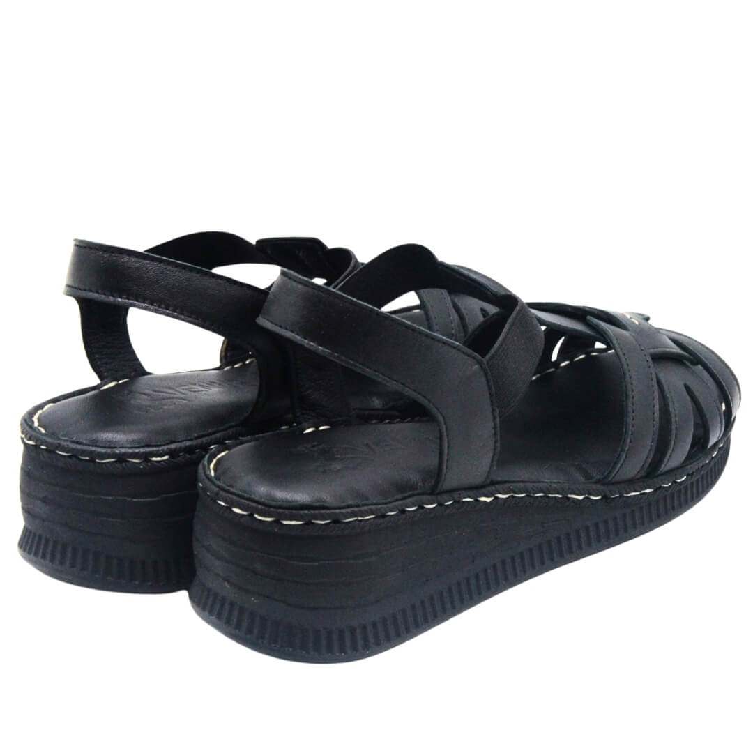 Kadın Comfort Deri Sandalet Siyah 24028801Y