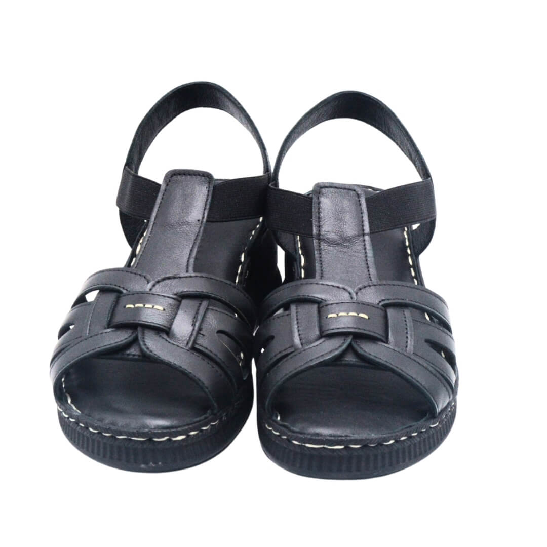 Kadın Comfort Deri Sandalet Siyah 24028801Y