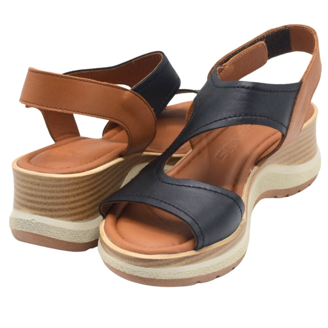 Kadın Comfort Deri Sandalet Siyah 2409901Y