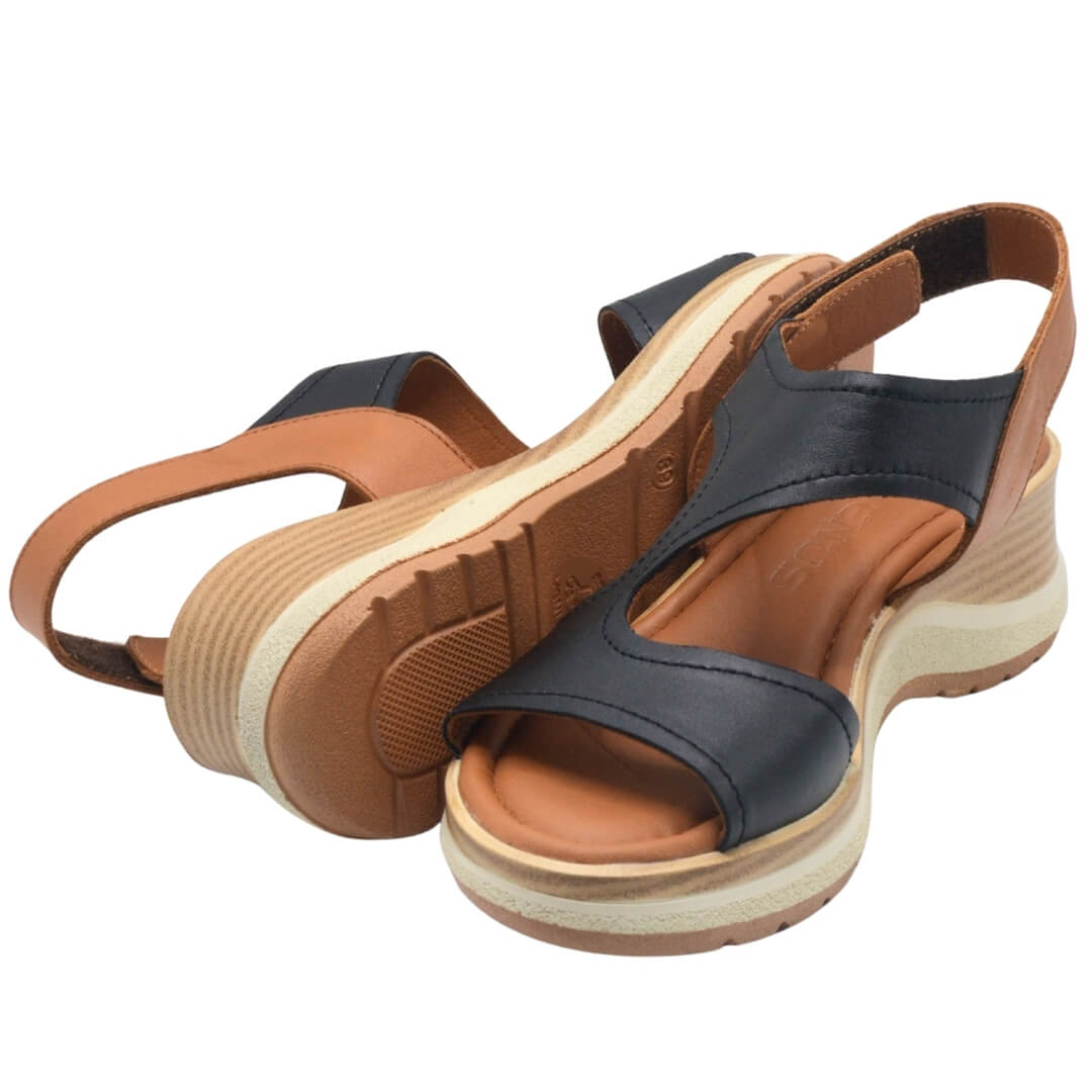 Kadın Comfort Deri Sandalet Siyah 2409901Y