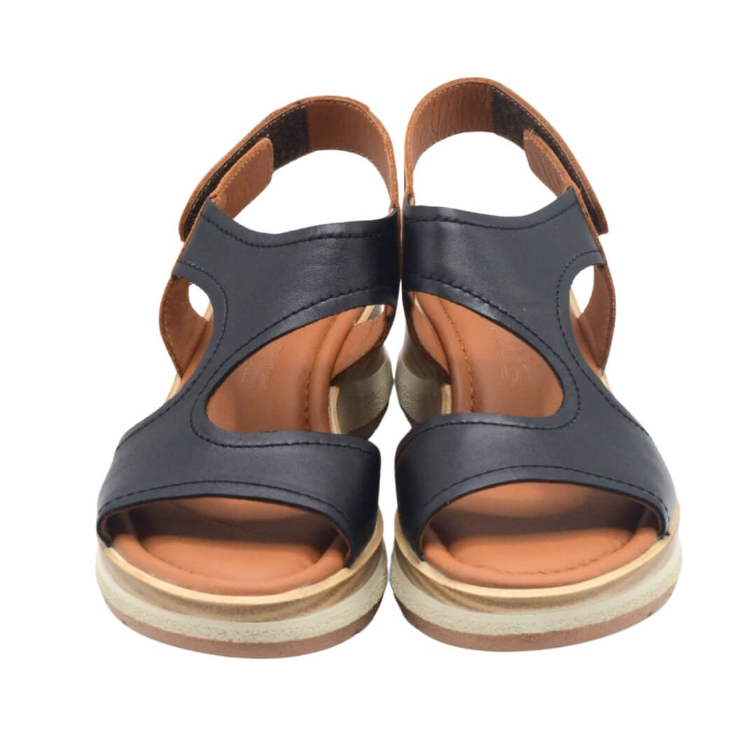 Kadın Comfort Deri Sandalet Siyah 2409901Y