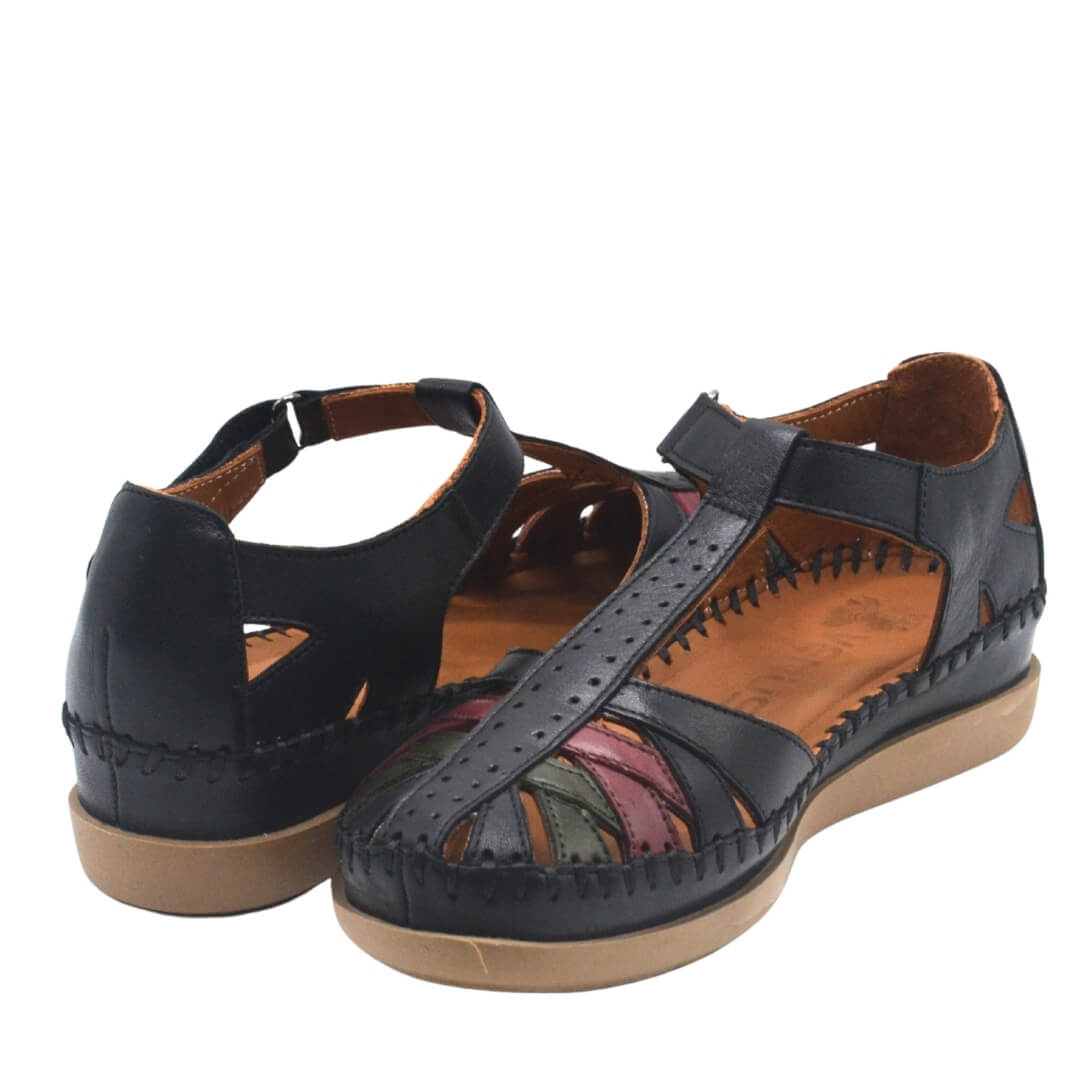 Kadın Comfort Deri Sandalet Siyah 25033540Y