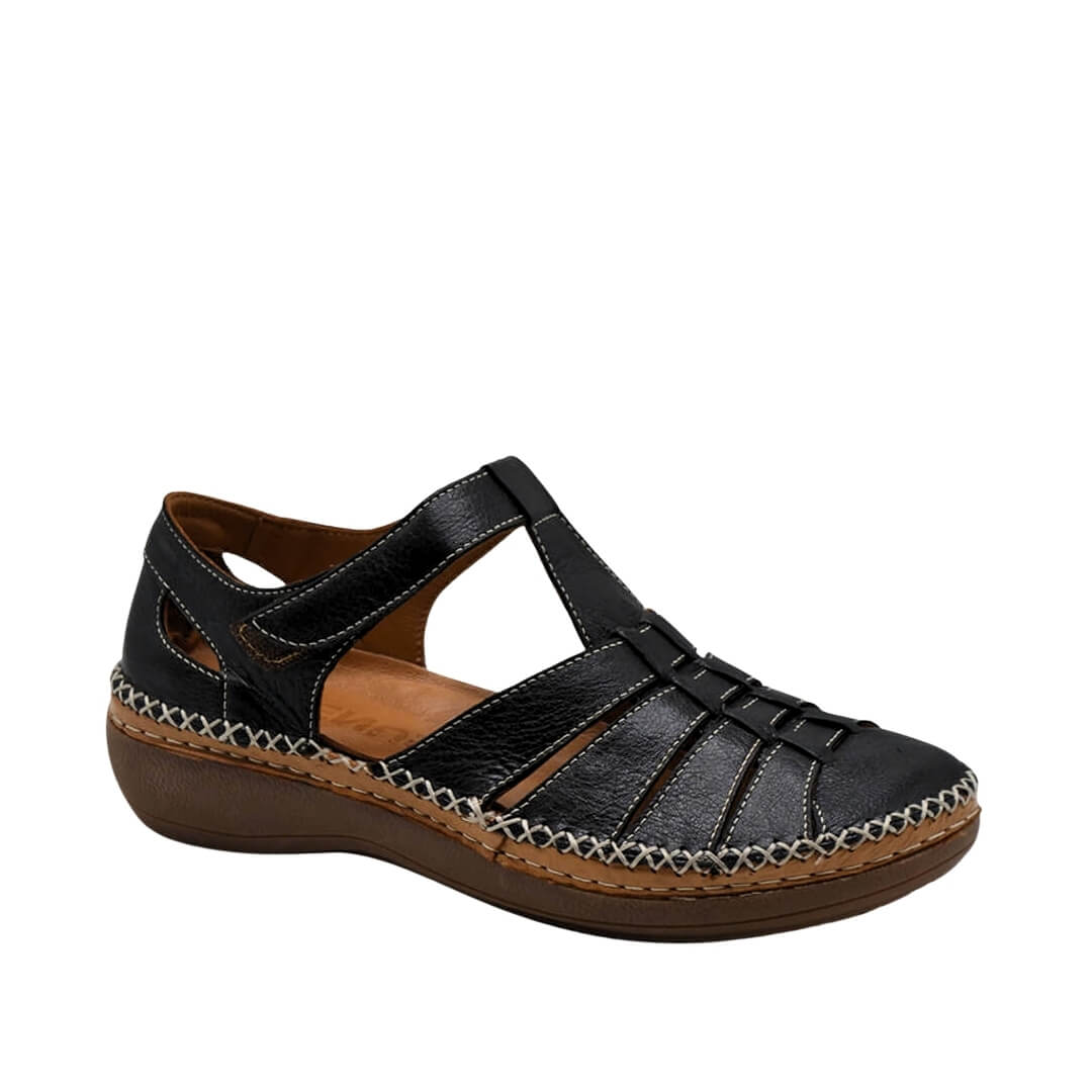 Kadın Comfort Deri Sandalet Siyah 25190247Y