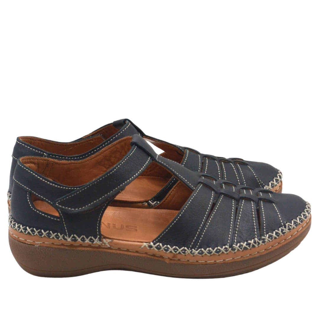 Kadın Comfort Deri Sandalet Siyah 25190247Y