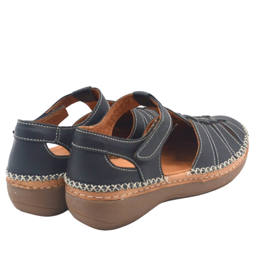 Kadın Comfort Deri Sandalet Siyah 25190247Y