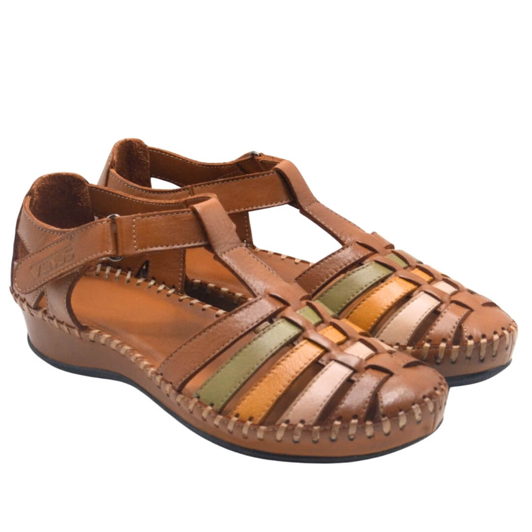 Kadın Comfort Deri Sandalet Taba 23033319Y 