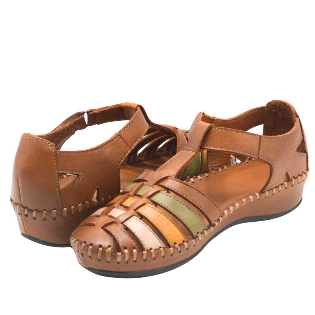 Kadın Comfort Deri Sandalet Taba 23033319Y 
