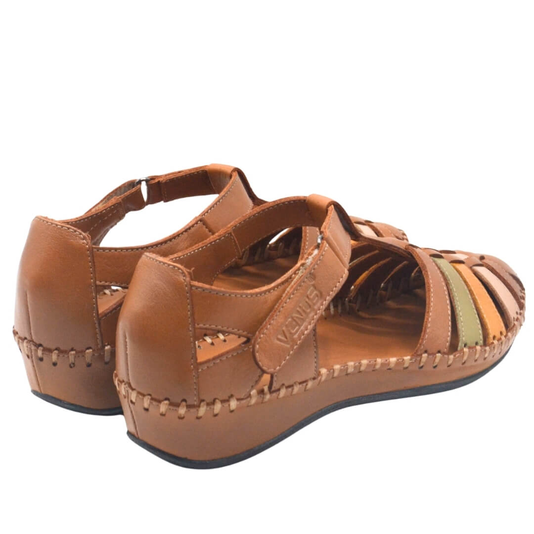 Kadın Comfort Deri Sandalet Taba 23033319Y - Thumbnail