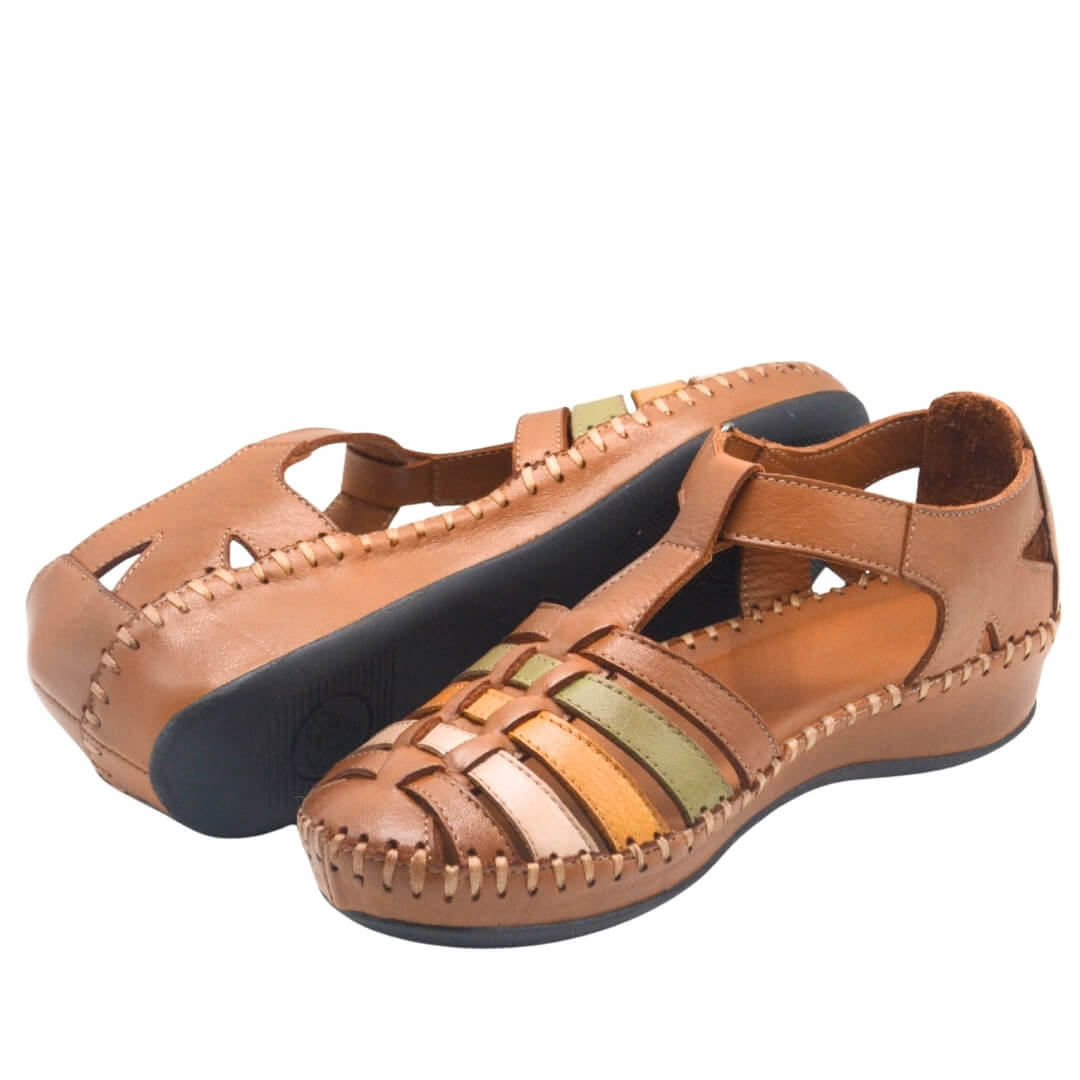 Kadın Comfort Deri Sandalet Taba 23033319Y 