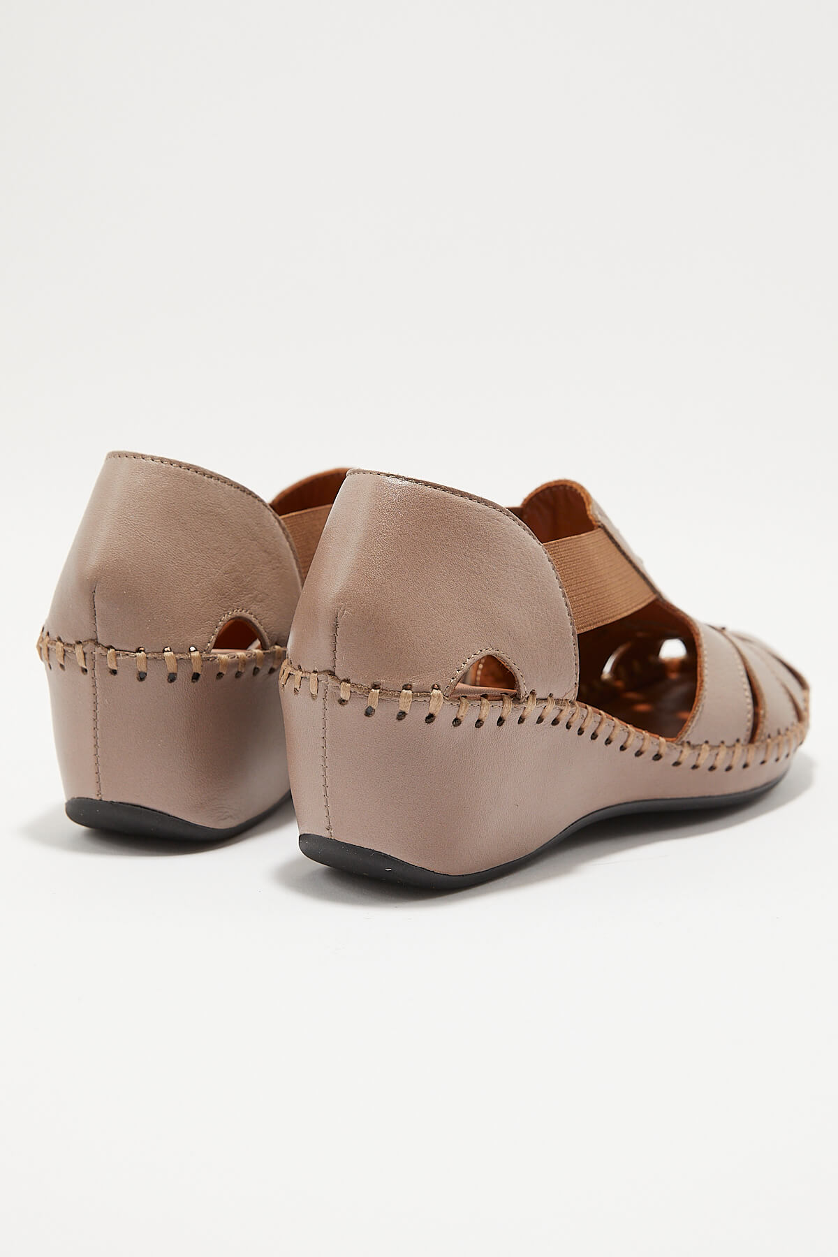 Kadın Comfort Deri Sandalet Vizon 18793056