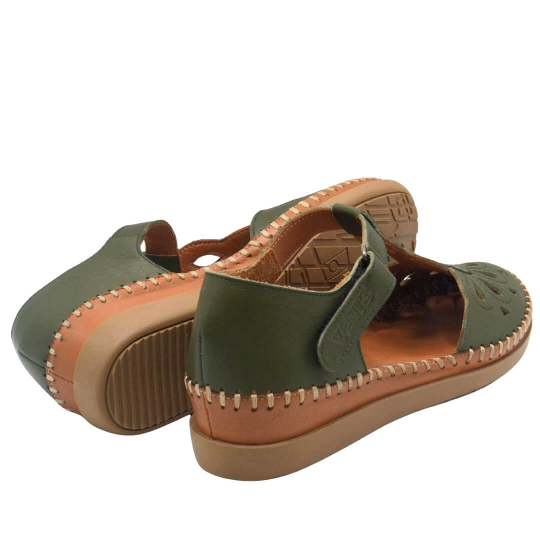 Kadın Comfort Deri Sandalet Yeşil 18793505Y