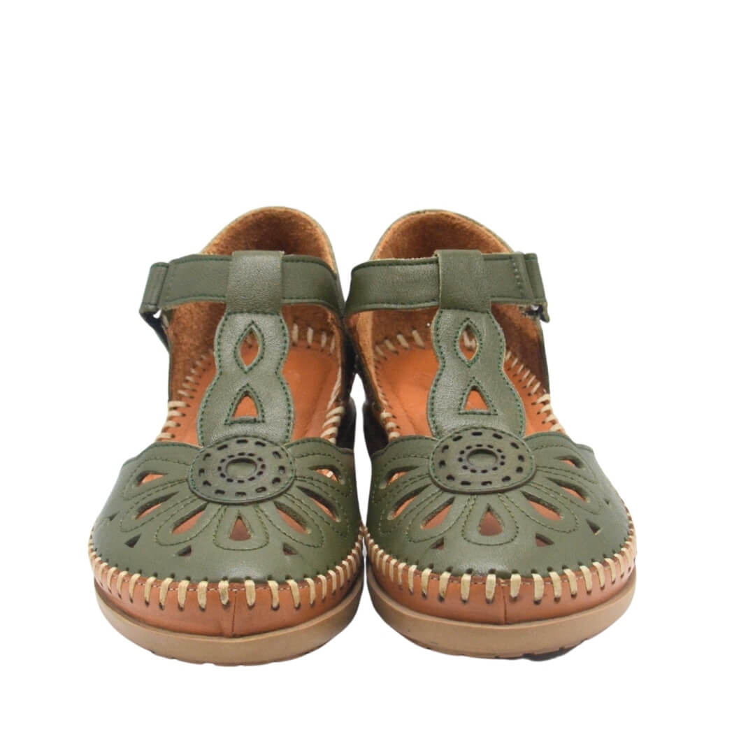 Kadın Comfort Deri Sandalet Yeşil 18793505Y