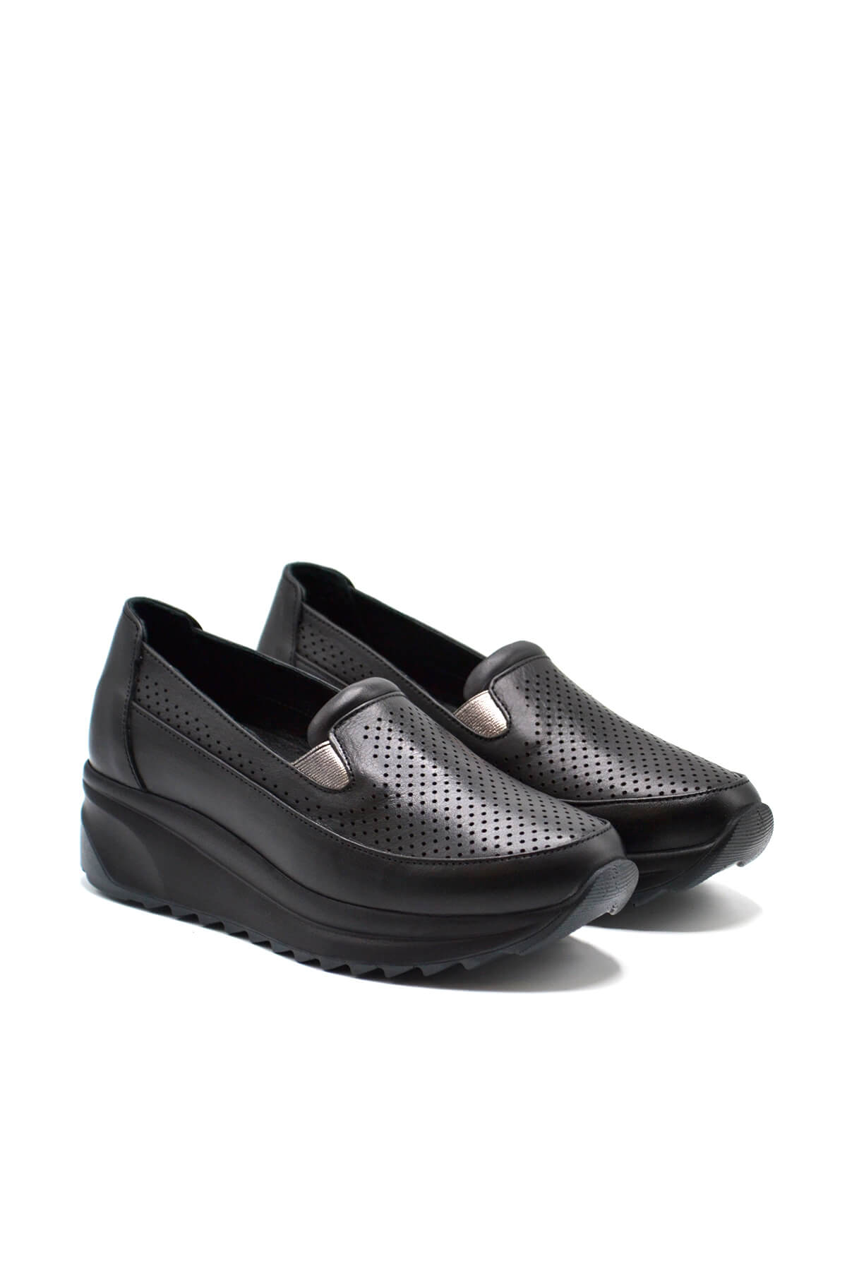 Venüs - Kadın Dolgu Topuk Deri Sneakers Siyah 2310302Y Venüs - Kadın Dolgu Topuk Deri Sneakers Siyah 2310302Y