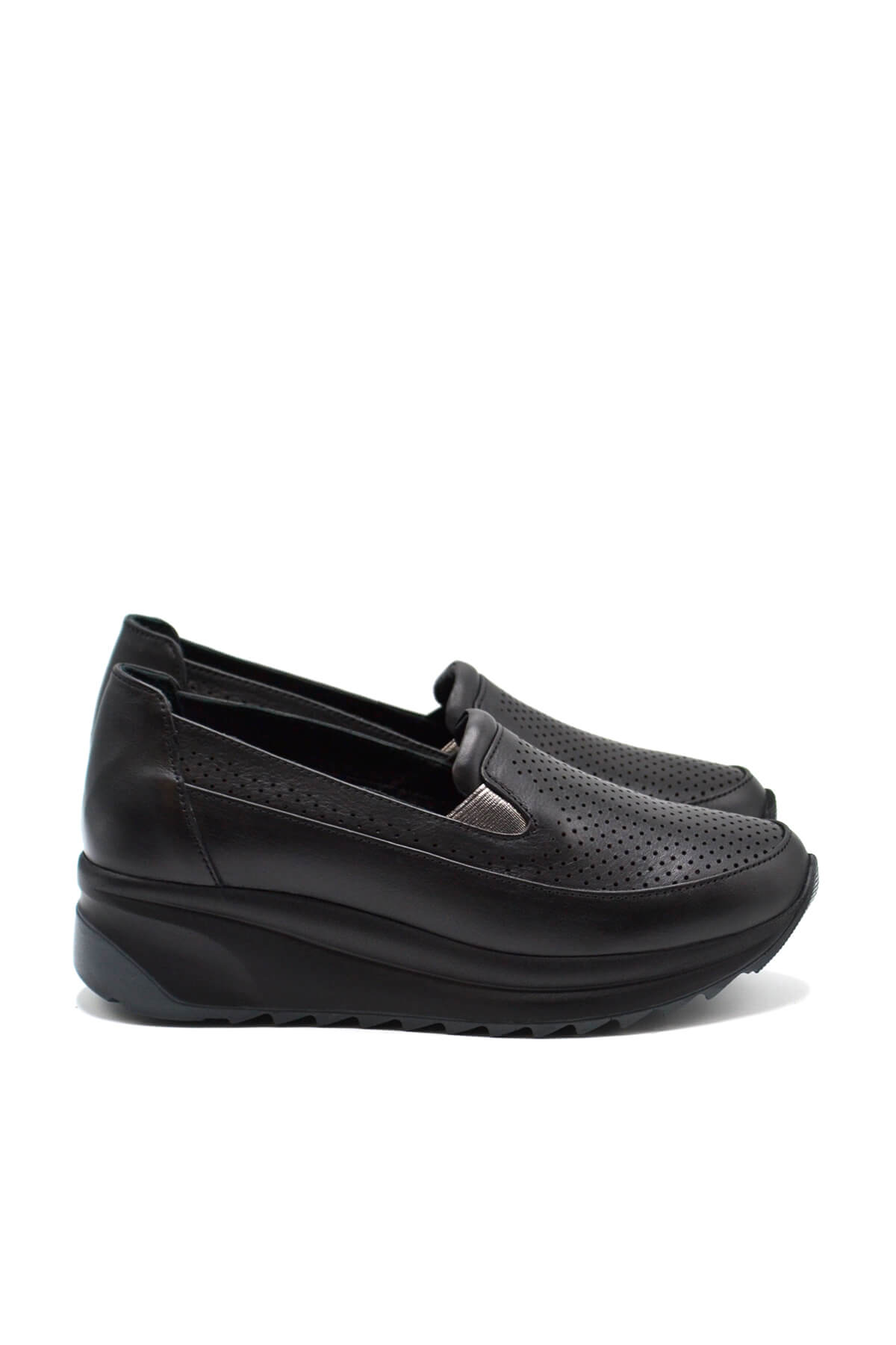 Venüs - Kadın Dolgu Topuk Deri Sneakers Siyah 2310302Y Venüs - Kadın Dolgu Topuk Deri Sneakers Siyah 2310302Y