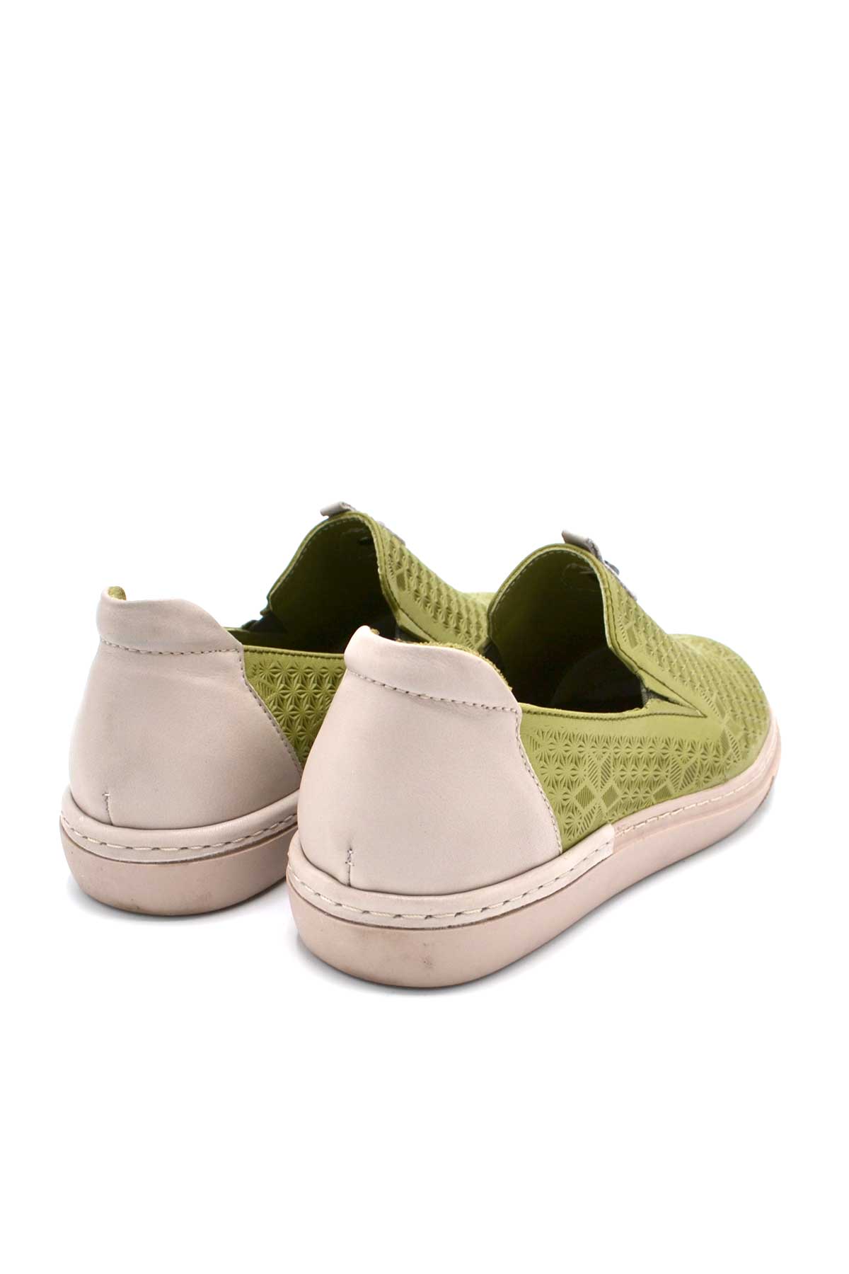Kadın Spor Deri Sneakers Yeşil 2211302Y