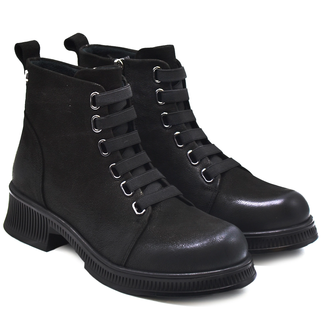 Kadın Comfort Nubuk Deri Bot Siyah 2452701K - Thumbnail