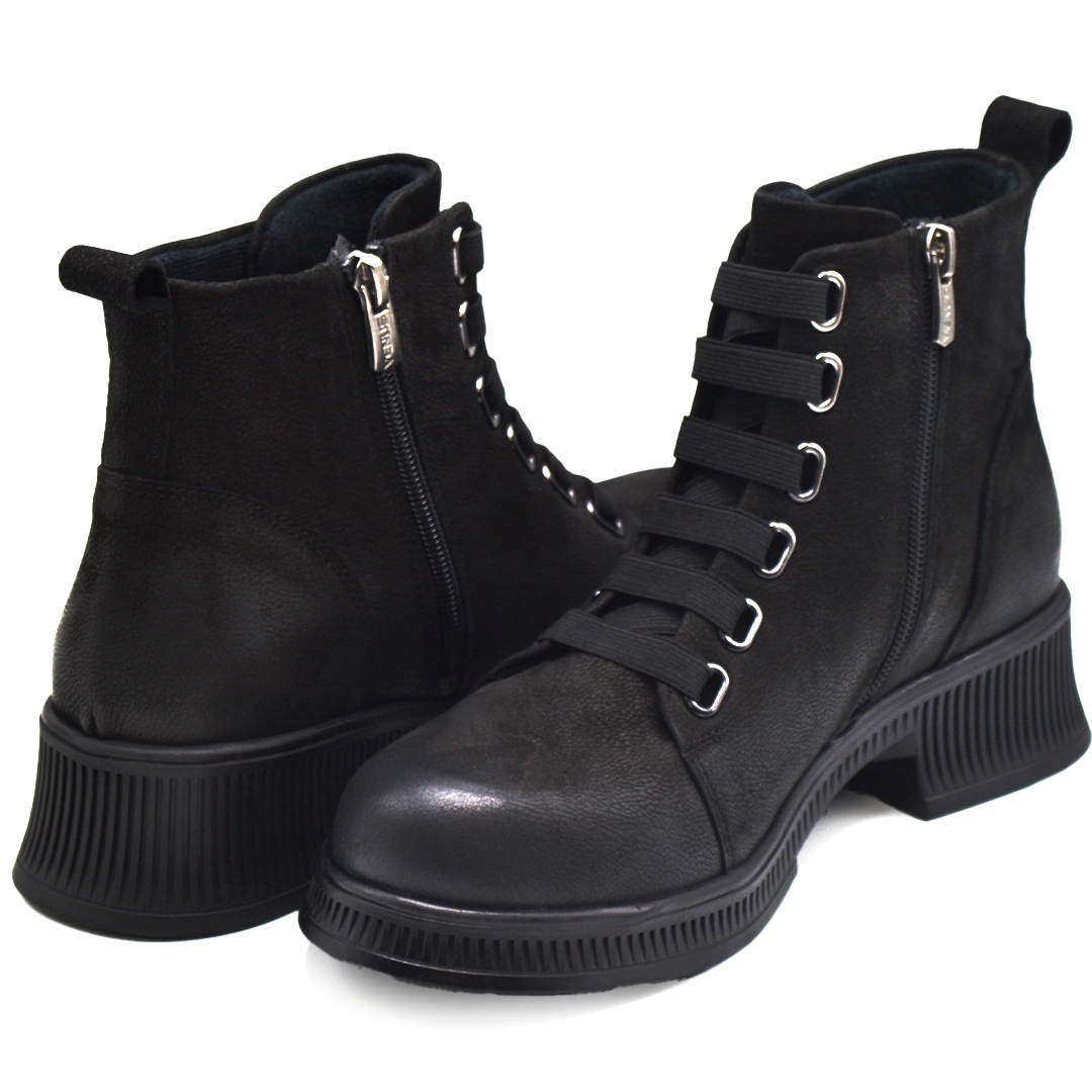 Kadın Comfort Nubuk Deri Bot Siyah 2452701K - Thumbnail